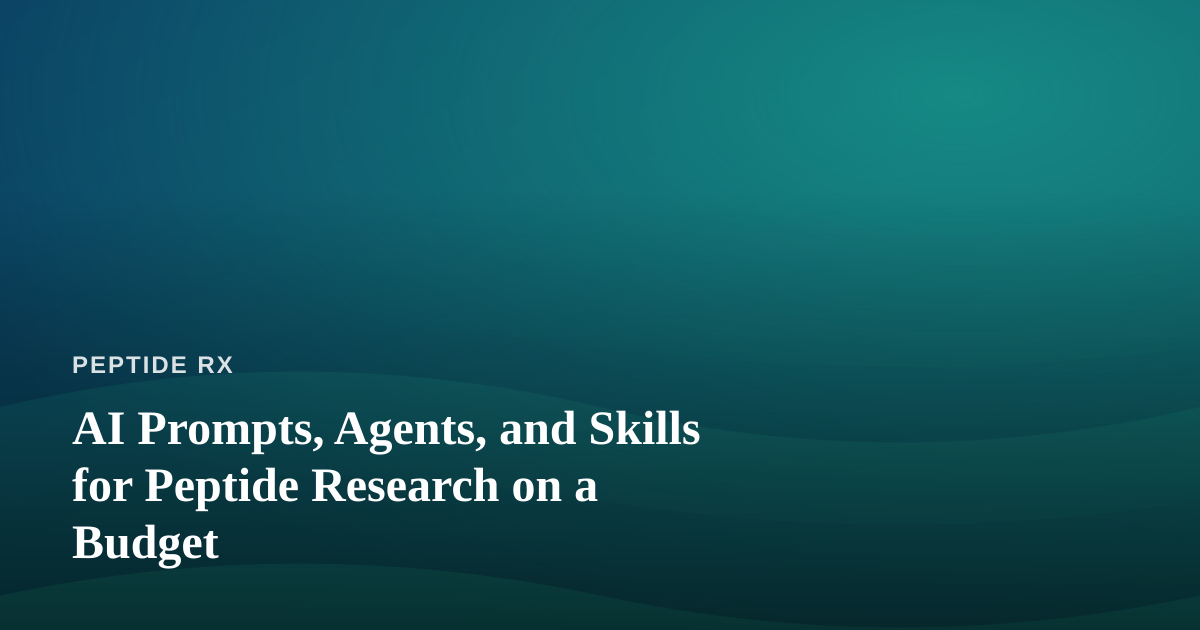 AI Prompts, Agents, and Skills for Peptide Research on a Budget