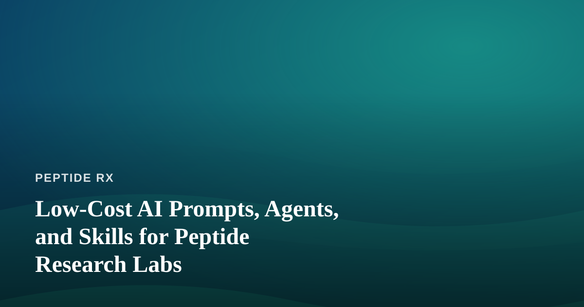 Low-Cost AI Prompts, Agents, and Skills for Peptide Research Labs