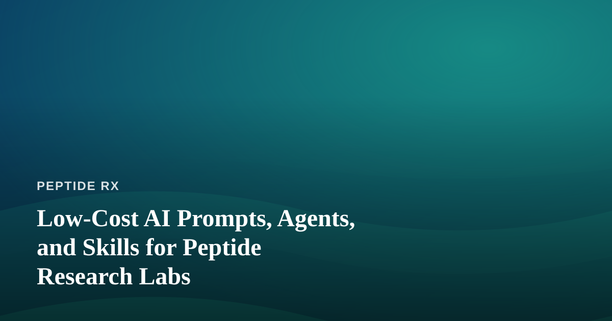 Low-Cost AI Prompts, Agents, and Skills for Peptide Research Labs