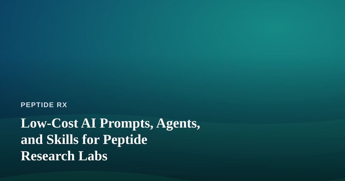 Low-Cost AI Prompts, Agents, and Skills for Peptide Research Labs