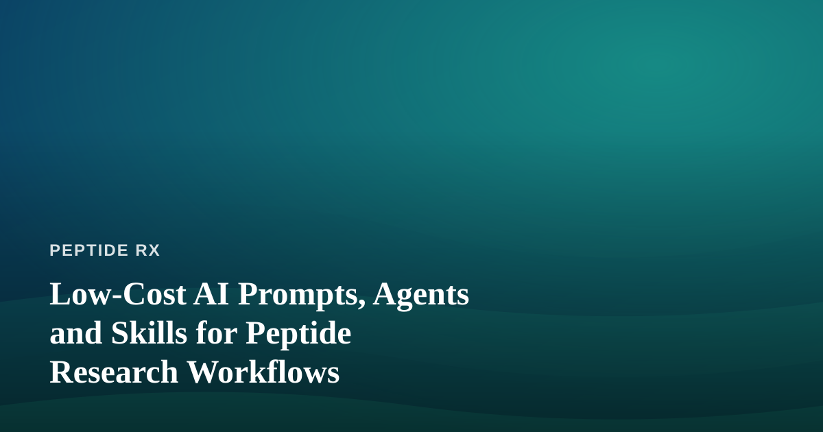 Low-Cost AI Prompts, Agents and Skills for Peptide Research Workflows